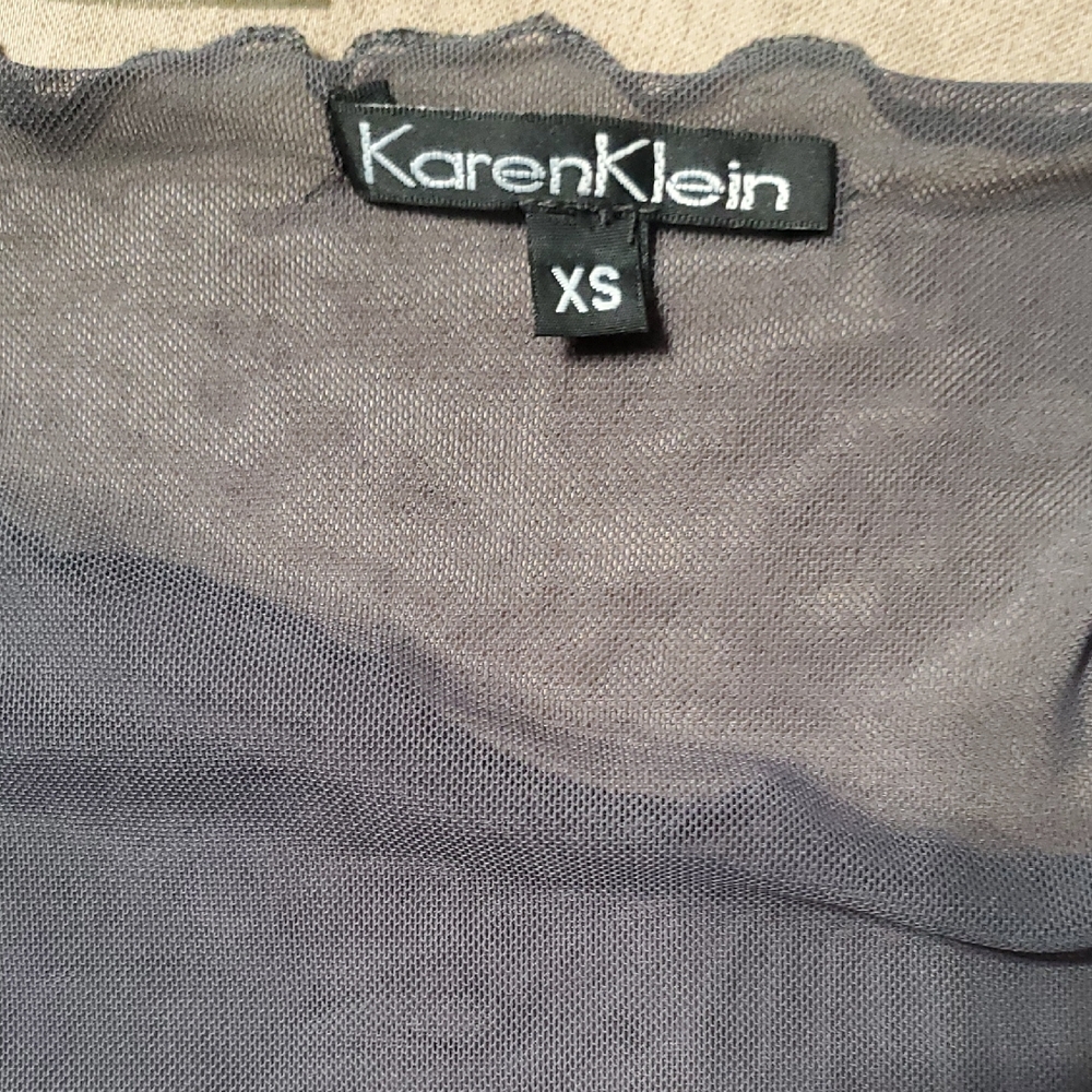 Karen Klein Sheer Gray Top